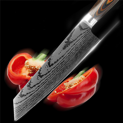 Damascus Pattern Stainless Steel Kitchen Knife Set (6 pcs)